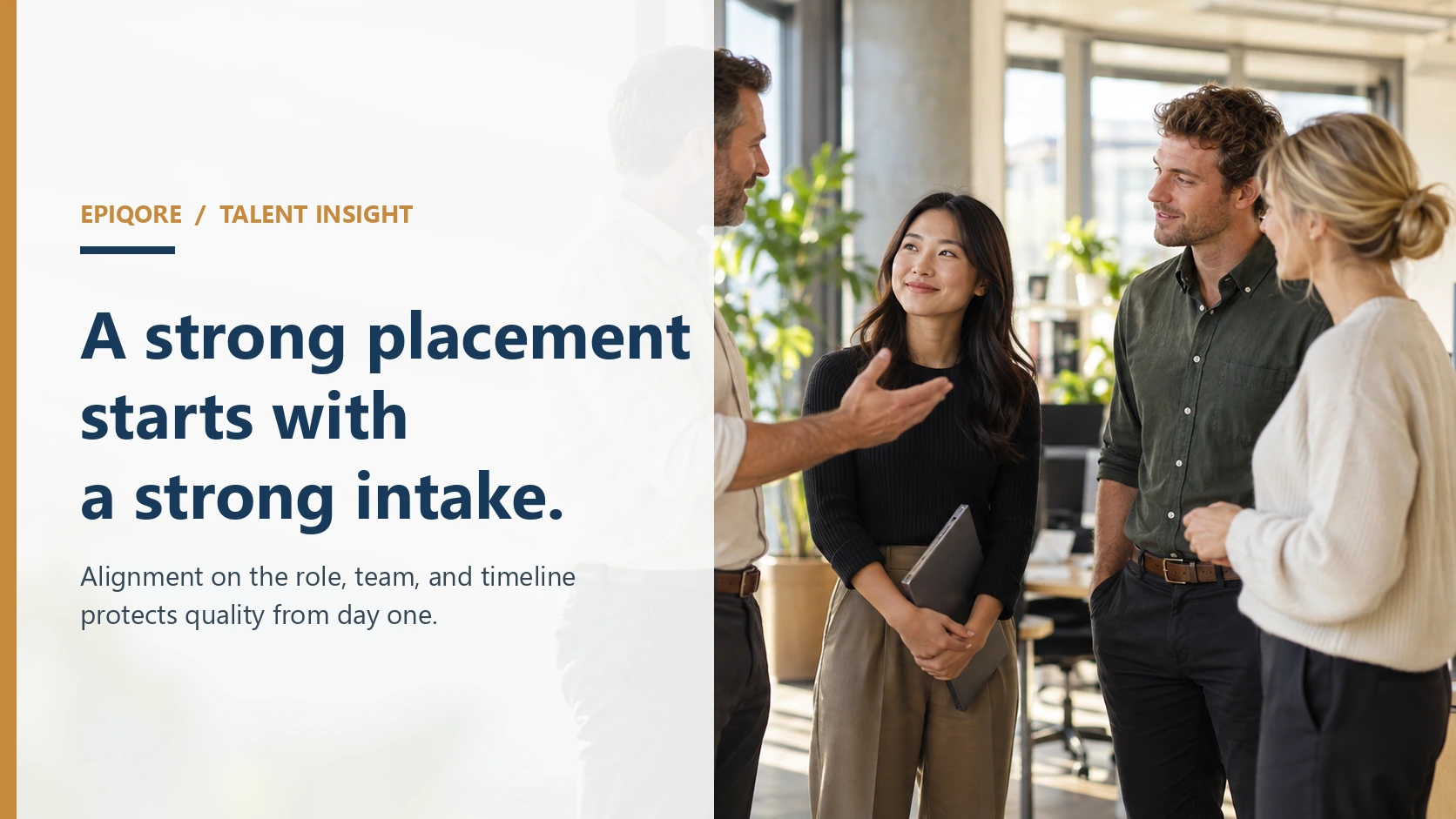 Manager introduces a new team member during a thoughtful first-day conversation