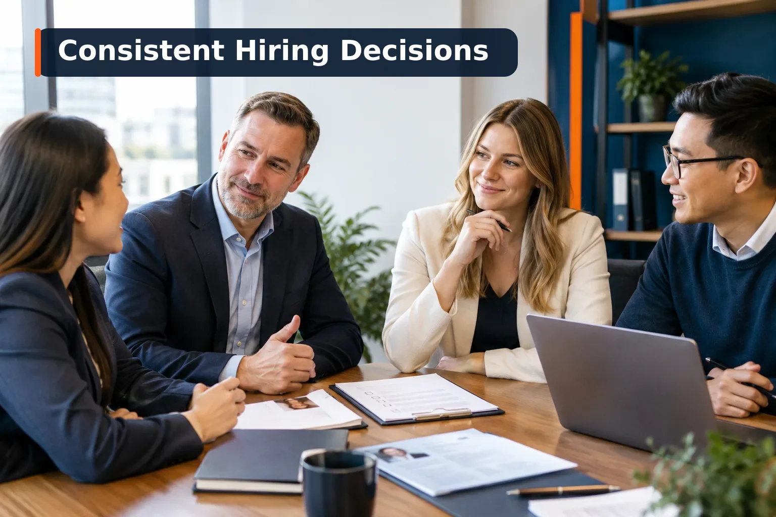 hiring intake meeting checklist: Hiring team reaching agreement on next steps after reviewing candidate feedback